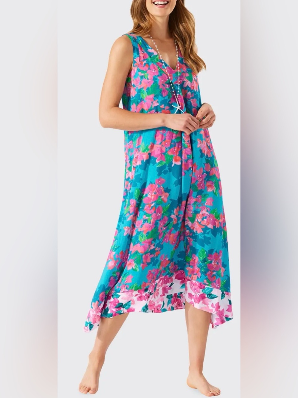Tommy Bahama bougainvillea convertible scarf coverup dress Medium tropical